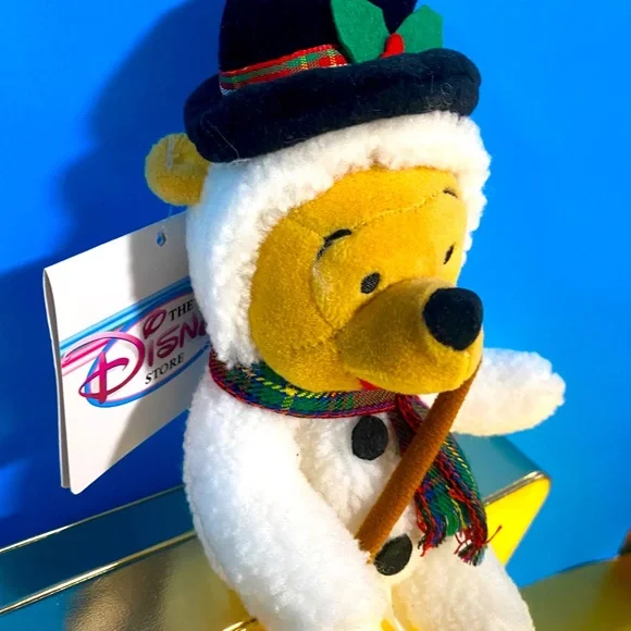 DISNEY STORE EXCLUSIVE VTG 90’s NWT WINNIE THE POOH SNOWMAN BEAN BAG PLUSH - Picture 2 of 10